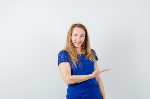 Expressive young woman posing in the studio