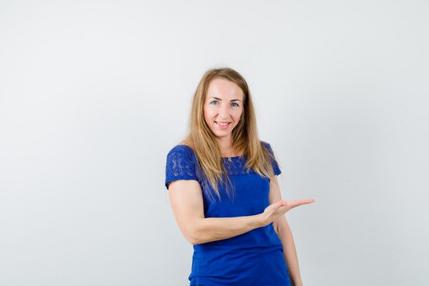 Expressive young woman posing in the studio