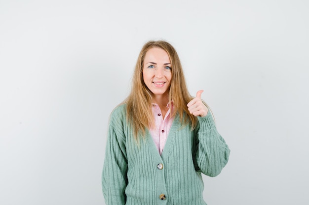 Expressive young woman posing in the studio