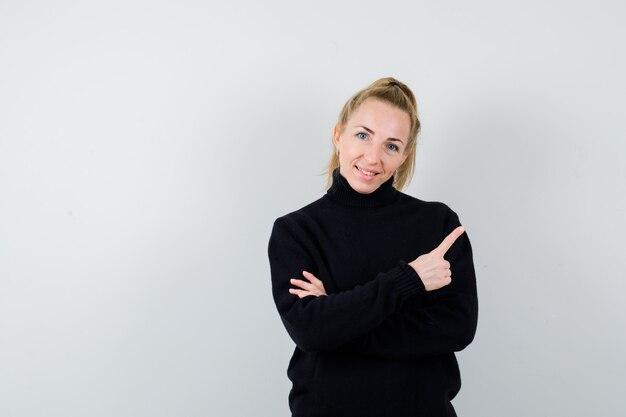 Expressive young woman posing in the studio