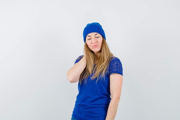 Expressive young woman posing in the studio