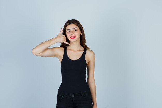 Expressive young woman posing in the studio