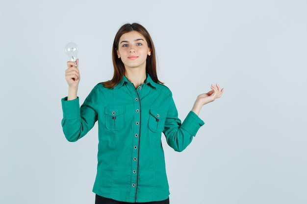 Expressive young woman posing in the studio