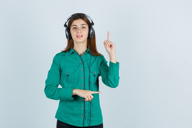 Expressive young woman posing in the studio