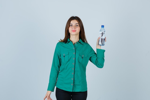 Expressive young woman posing in the studio