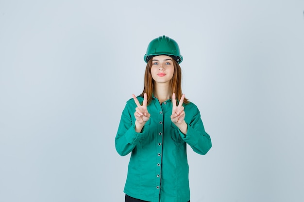 Expressive young woman posing in the studio