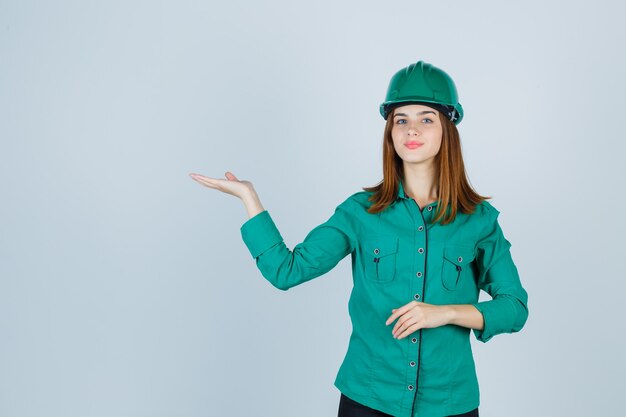 Expressive young woman posing in the studio