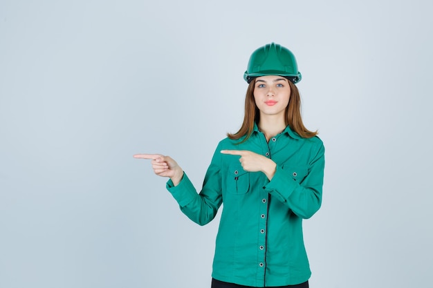 Expressive young woman posing in the studio