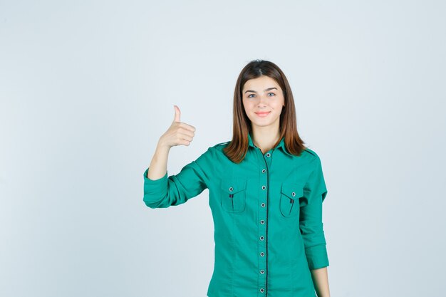 Expressive young woman posing in the studio