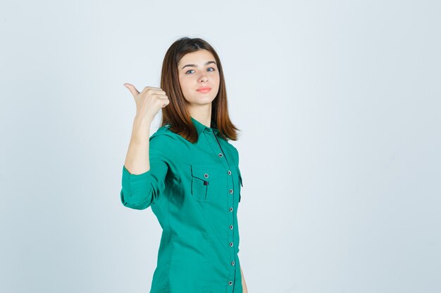 Expressive young woman posing in the studio