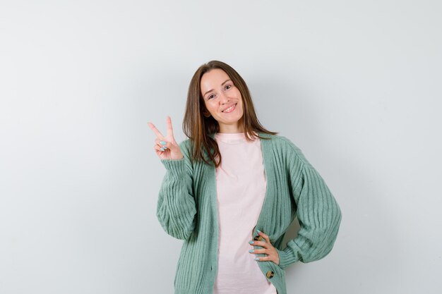 Expressive young woman posing in the studio