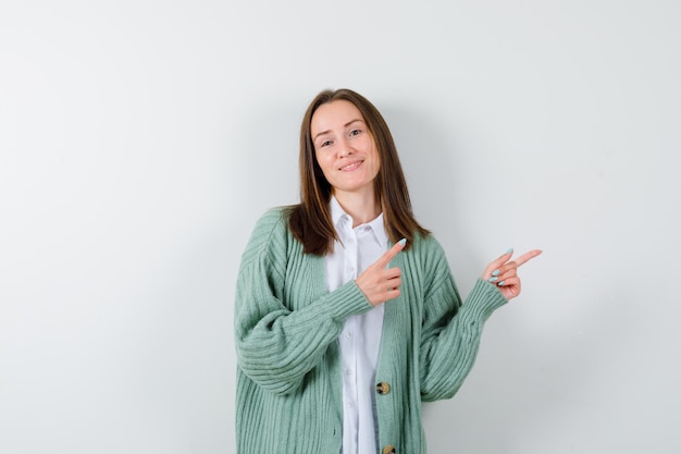 Expressive young woman posing in the studio