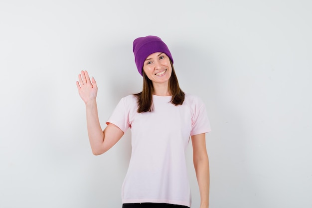 Expressive young woman posing in the studio