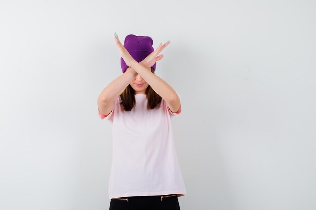 Expressive young woman posing in the studio