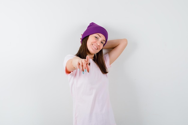 Expressive young woman posing in the studio