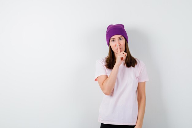 Expressive young woman posing in the studio