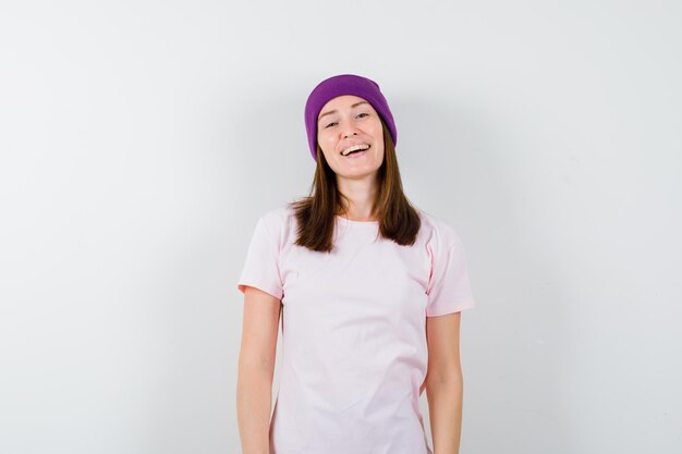 Expressive young woman posing in the studio