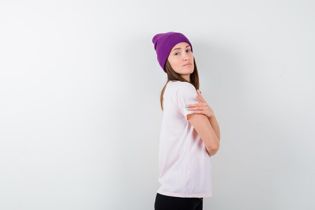 Expressive young woman posing in the studio