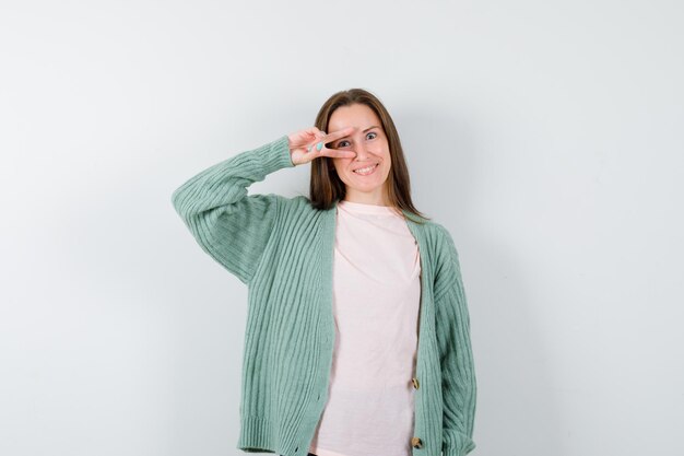 Expressive young woman posing in the studio