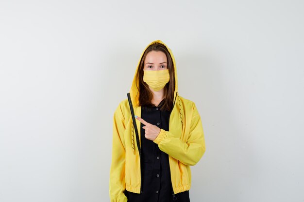 Expressive young woman posing in the studio