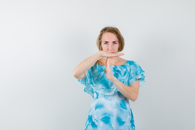 Expressive young woman posing in the studio