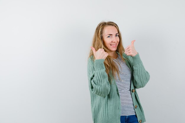 Expressive young woman posing in the studio