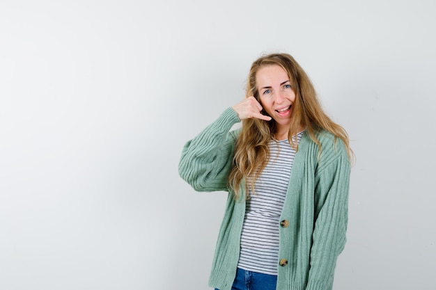 Expressive young woman posing in the studio