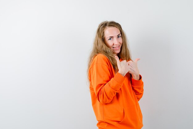 Expressive young woman posing in the studio