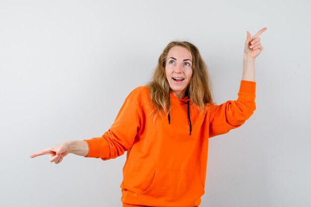 Expressive young woman posing in the studio