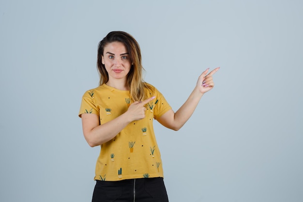 Expressive young woman posing in the studio