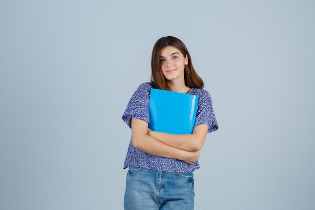 Expressive young woman posing in the studio