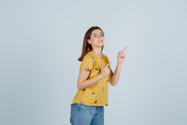 Expressive young woman posing in the studio