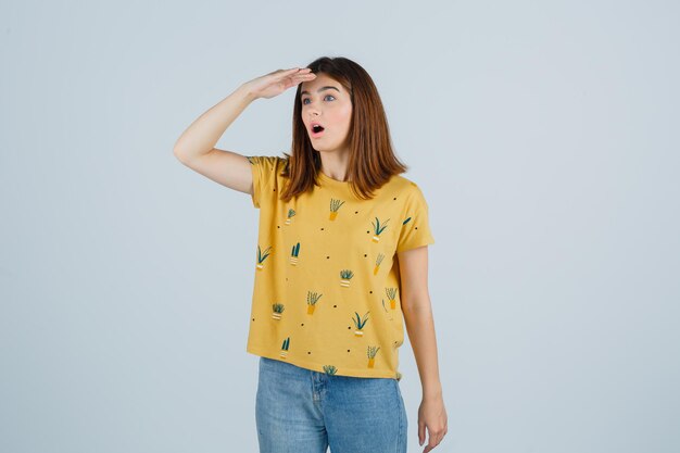 Expressive young woman posing in the studio