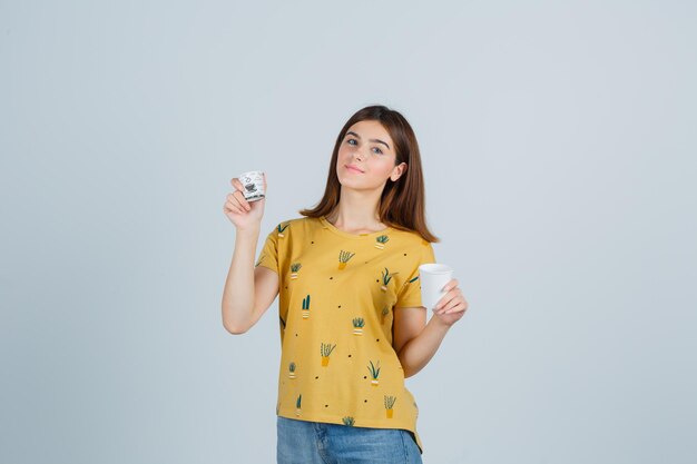 Expressive young woman posing in the studio