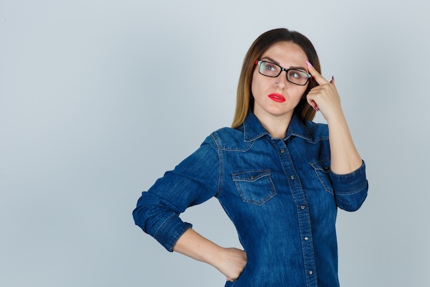 Expressive young woman posing