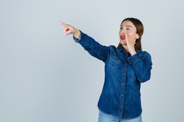 Expressive young woman posing