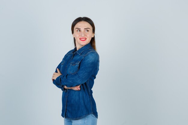 Expressive young woman posing