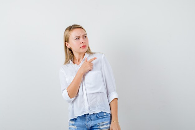 Expressive young woman posing