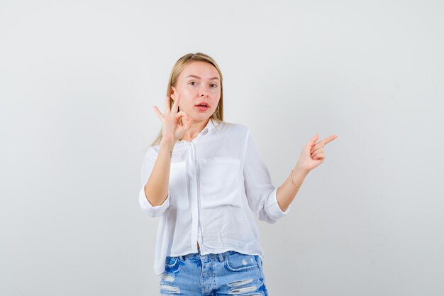 Expressive young woman posing