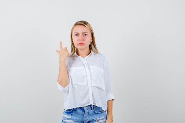 Expressive young woman posing