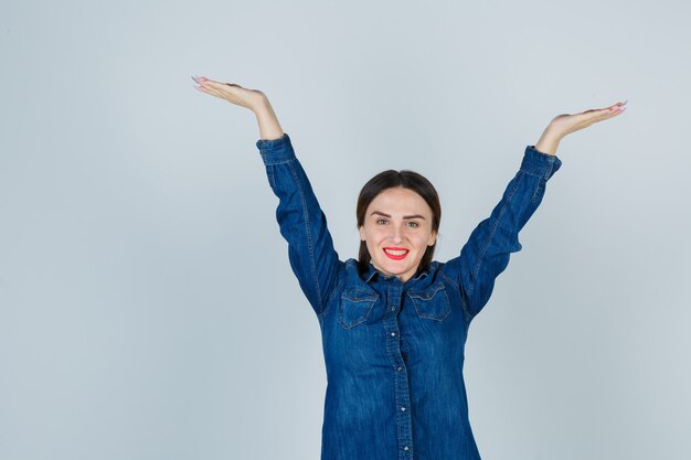 Expressive young woman posing