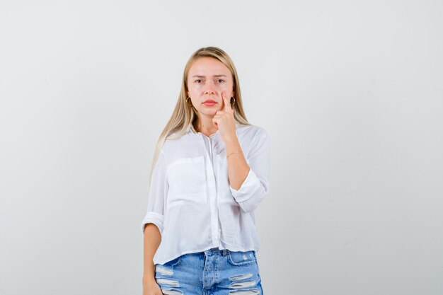 Expressive young woman posing