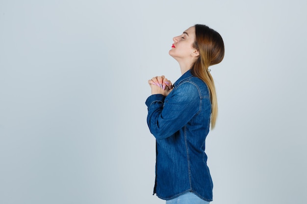 Expressive young woman posing