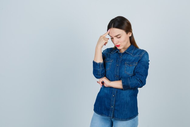 Expressive young woman posing