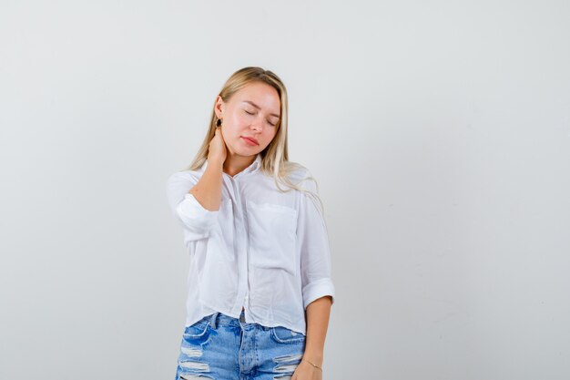 Expressive young woman posing