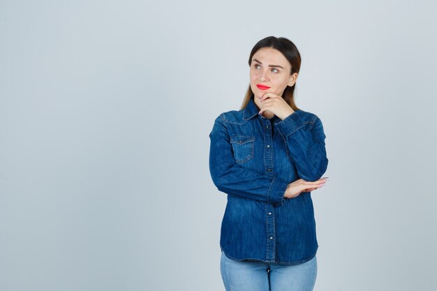 Expressive young woman posing