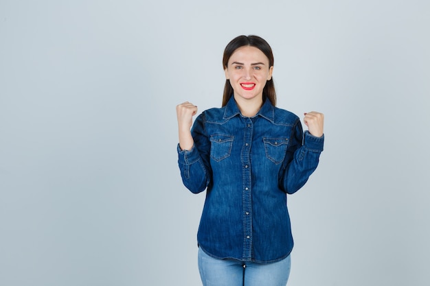 Expressive young woman posing