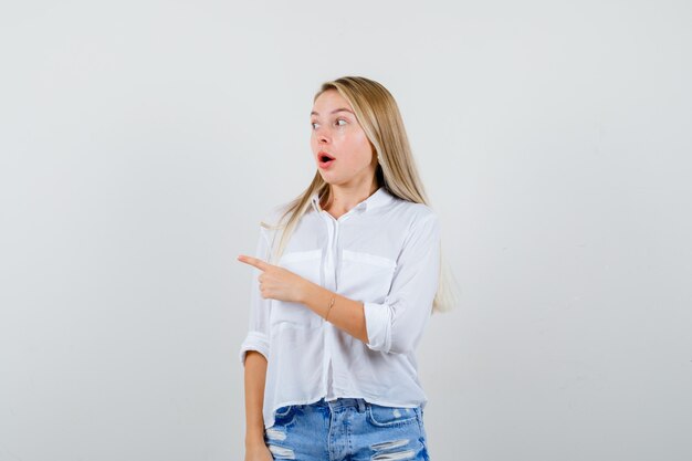 Expressive young woman posing