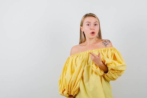 Expressive young woman posing