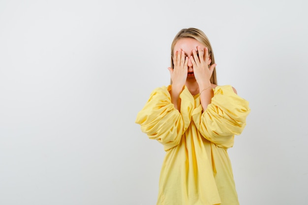 Expressive young woman posing